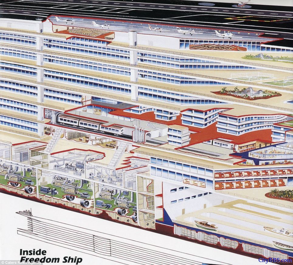 美国设计出海上漂浮城市 全球航行 可供5万人居住