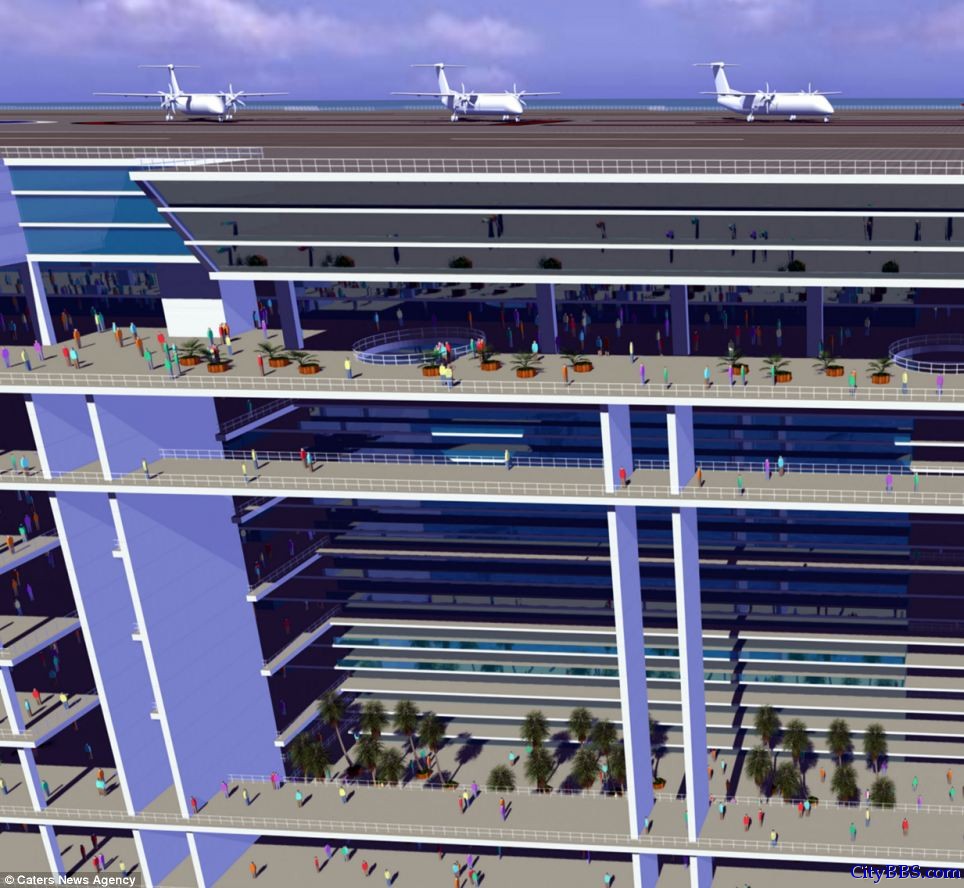 美国设计出海上漂浮城市 全球航行 可供5万人居住