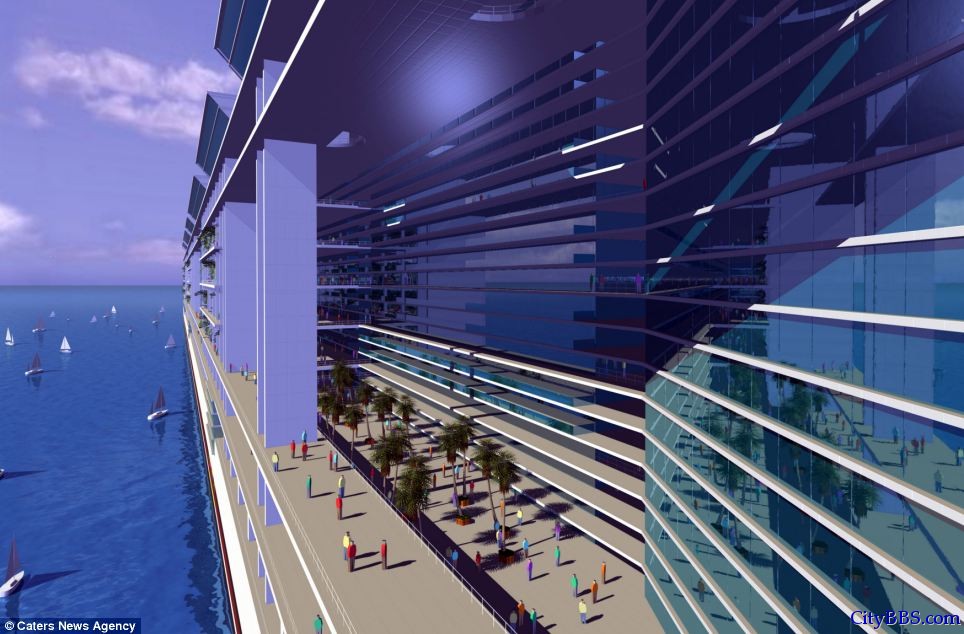 美国设计出海上漂浮城市 全球航行 可供5万人居住